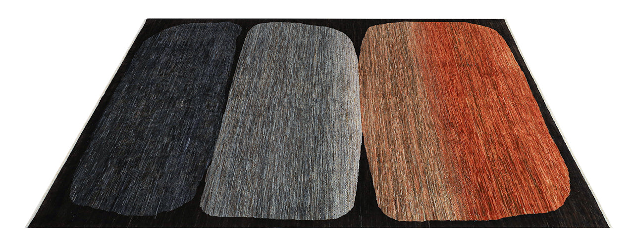 Modern design wool carpet, handmade, multi, 237x175cm