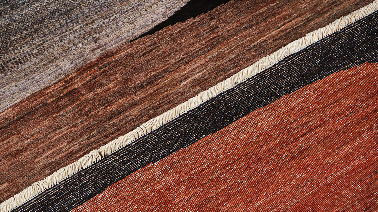 Modern design wool carpet, handmade, multi, 237x175cm