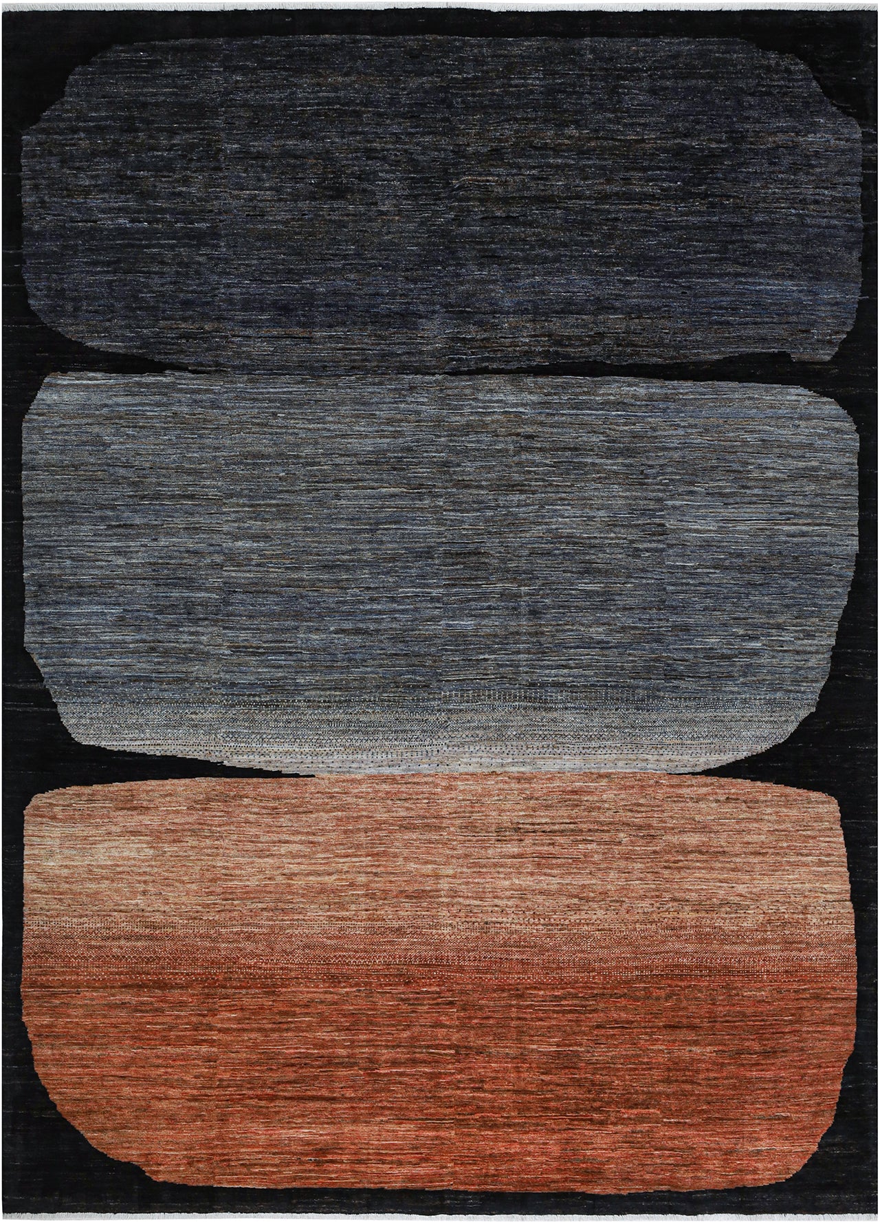 Modern design wool carpet, handmade, multi, 286x222cm