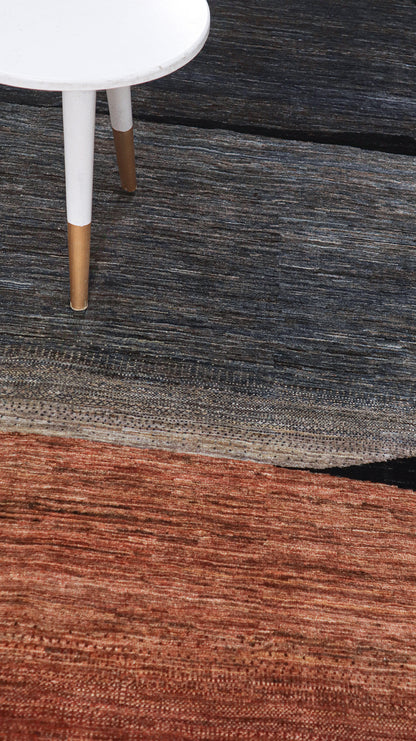Modern design wool carpet, handmade, multi, 286x222cm
