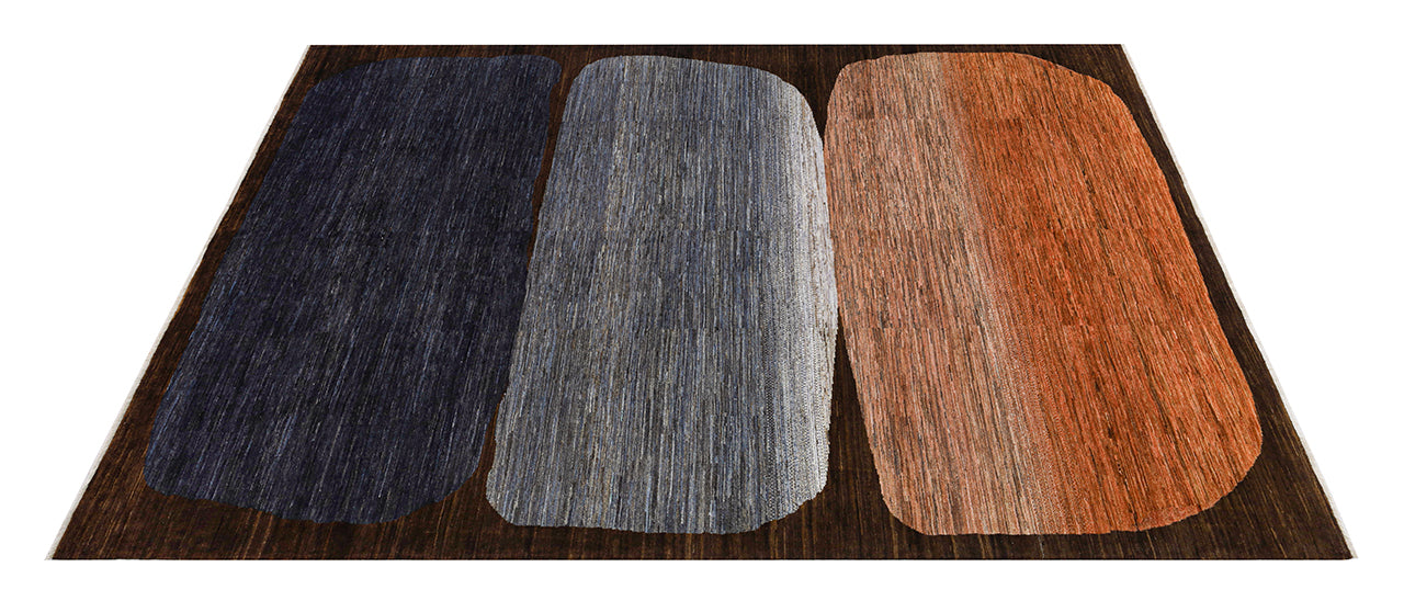 Modern design wool carpet, handmade, multi, 299x222cm