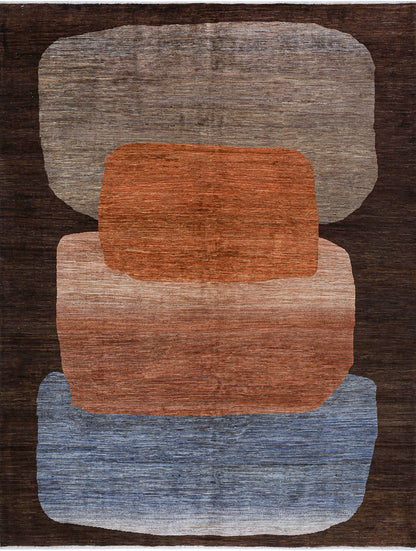 Modern design wool carpet, handmade, multi, 298x230cm