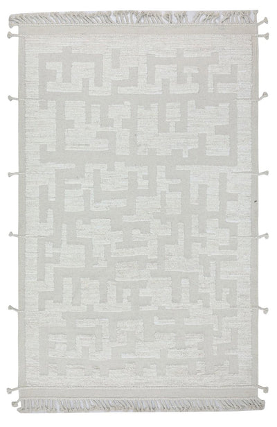 Tappeto design moderno bianco stile berbero, fatto a mano 305x197cm - CarpetLiving
