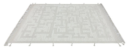 Modern design white Berber style carpet, handmade 305x197cm