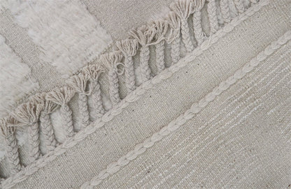 Modern design white Berber style carpet, handmade 305x197cm