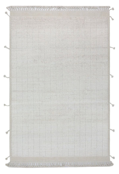 Tappeto design moderno bianco stile berbero, fatto a mano 306x202cm