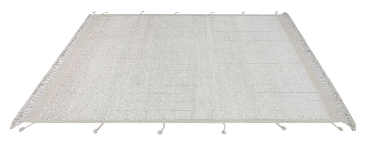 Modern design white Berber style carpet, handmade 306x202cm