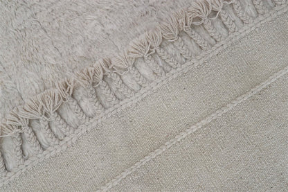 Modern design white Berber style carpet, handmade 306x202cm
