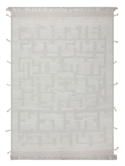 Modern design white Berber style carpet, handmade 347x255cm