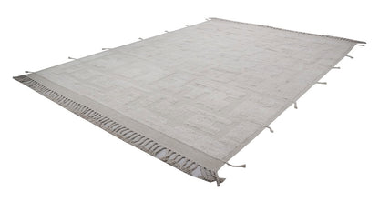 Modern design white Berber style carpet, handmade 347x255cm