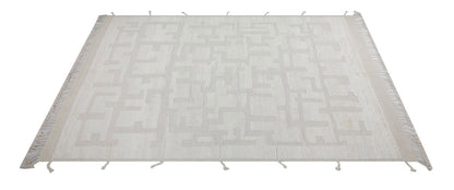 Modern design white Berber style carpet, handmade 347x255cm