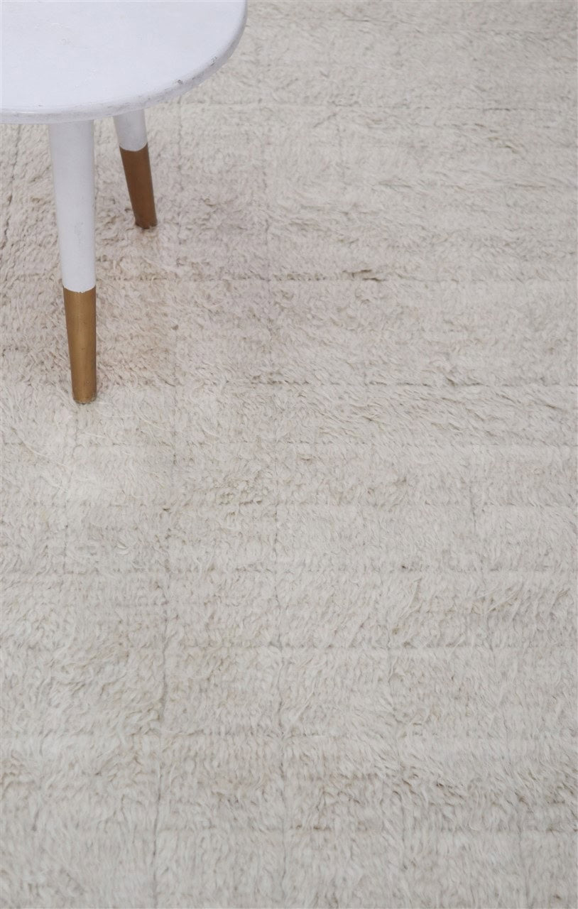 Modern design white Berber style carpet, handmade 296x249cm