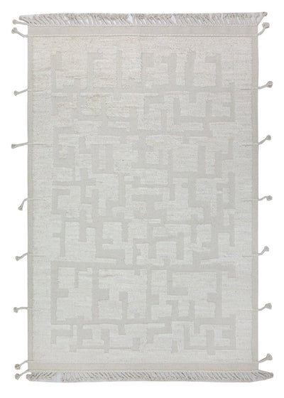 Tappeto design moderno bianco stile berbero, fatto a mano 310x206cm