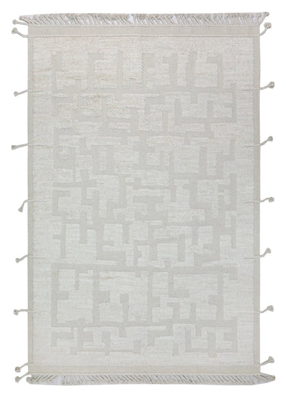 Modern design white Berber style carpet, handmade 310x206cm