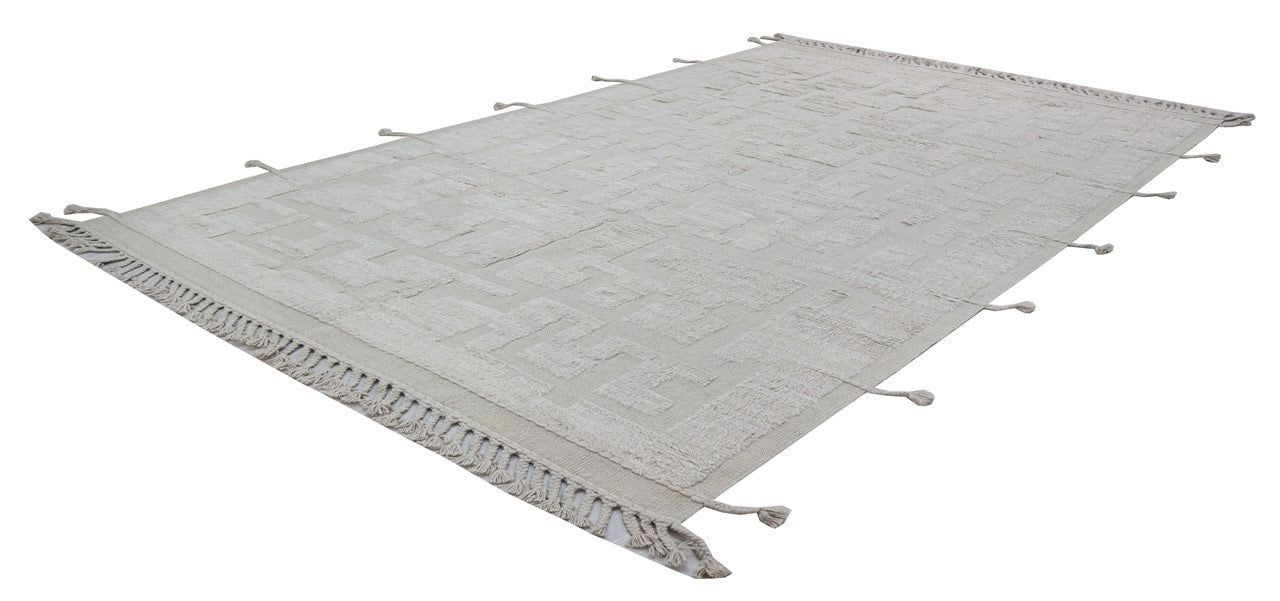 Modern design white Berber style carpet, handmade 310x206cm