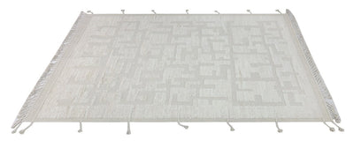 Tappeto design moderno bianco stile berbero, fatto a mano 310x206cm