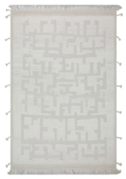 Modern design white Berber style carpet, handmade 292x204cm