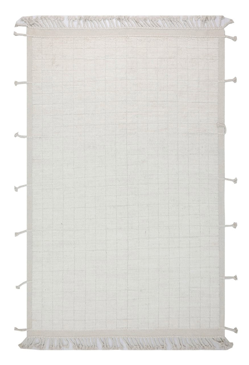 Modern design white Berber style carpet, handmade 304x200cm