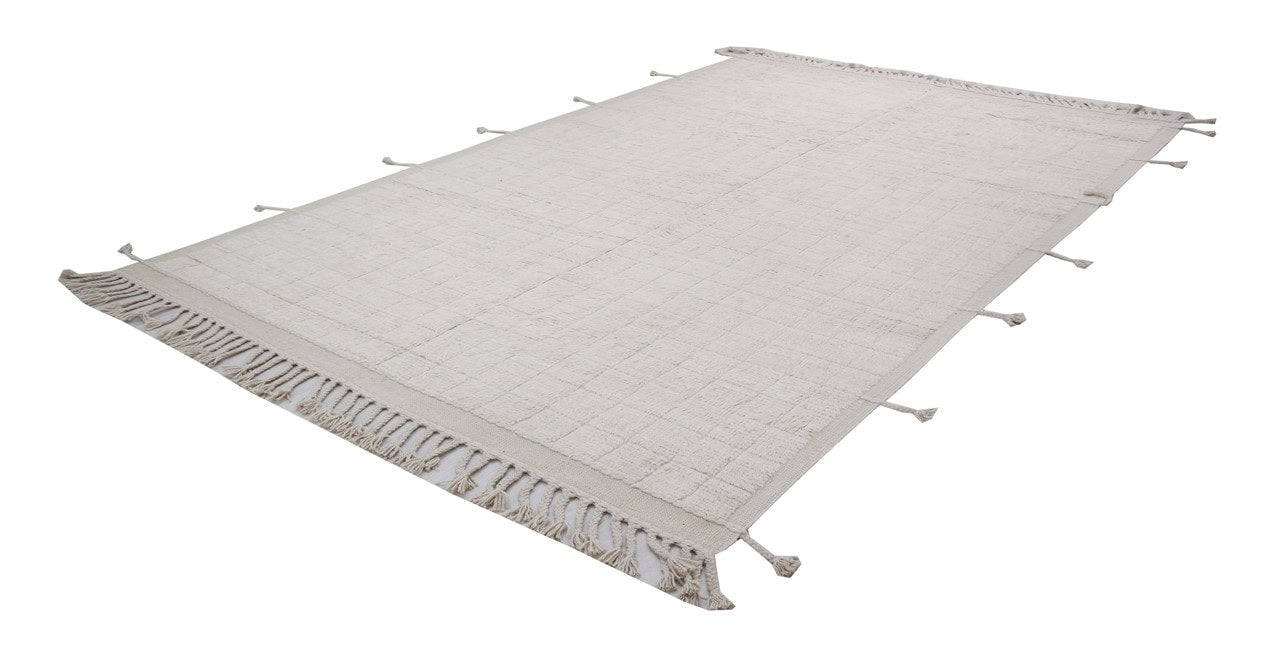 Modern design white Berber style carpet, handmade 304x200cm