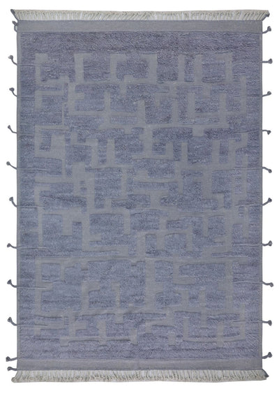 Tappeto design moderno blu stile berbero, fatto a mano 342x255cm - CarpetLiving