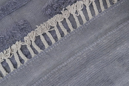 Modern design blue Berber style carpet, handmade 342x255cm