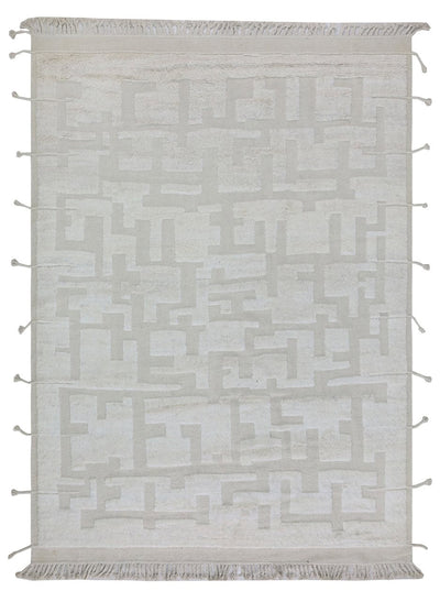 Tappeto design moderno bianco stile berbero, fatto a mano 352x249cm - CarpetLiving