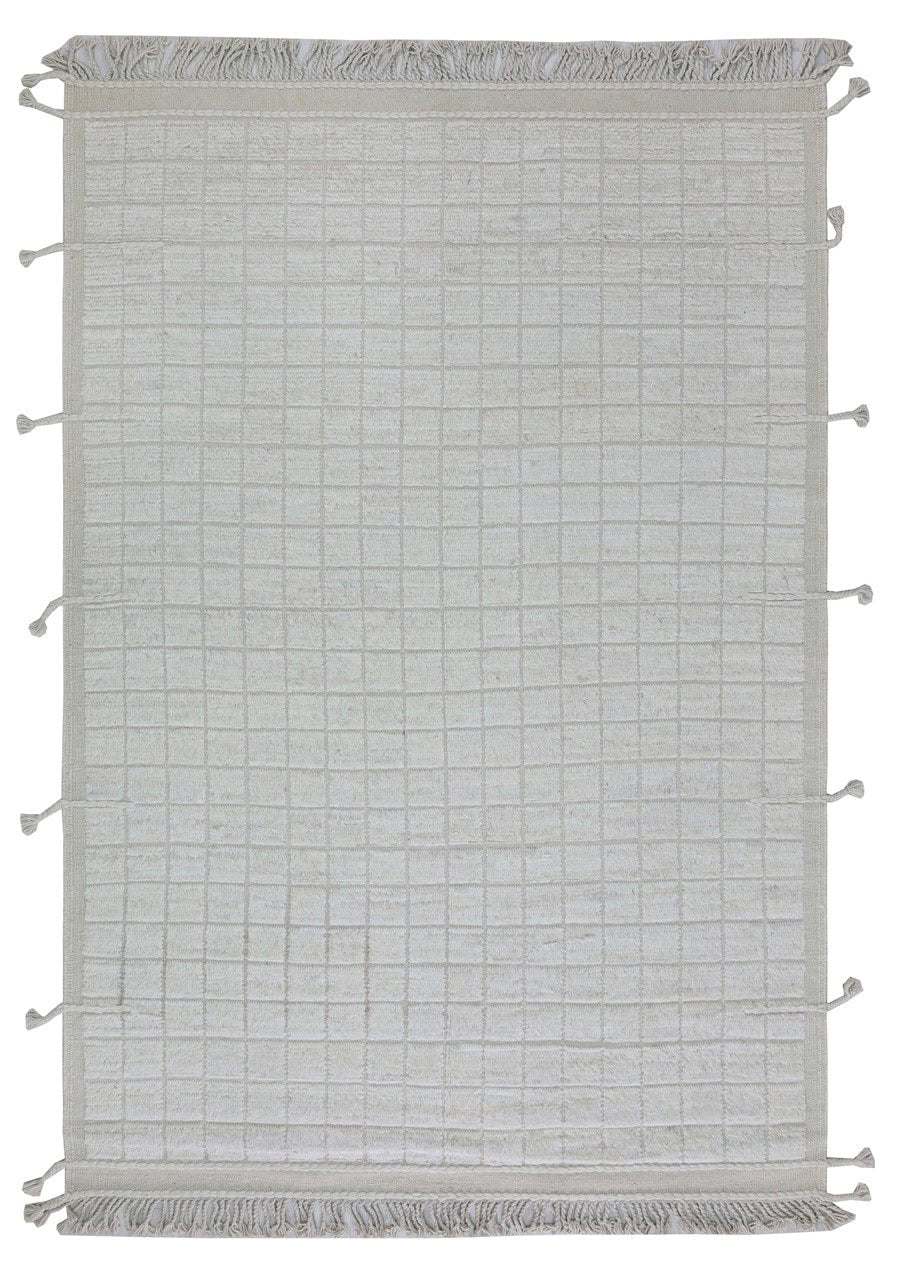 Modern design white Berber style carpet, handmade 298x204cm