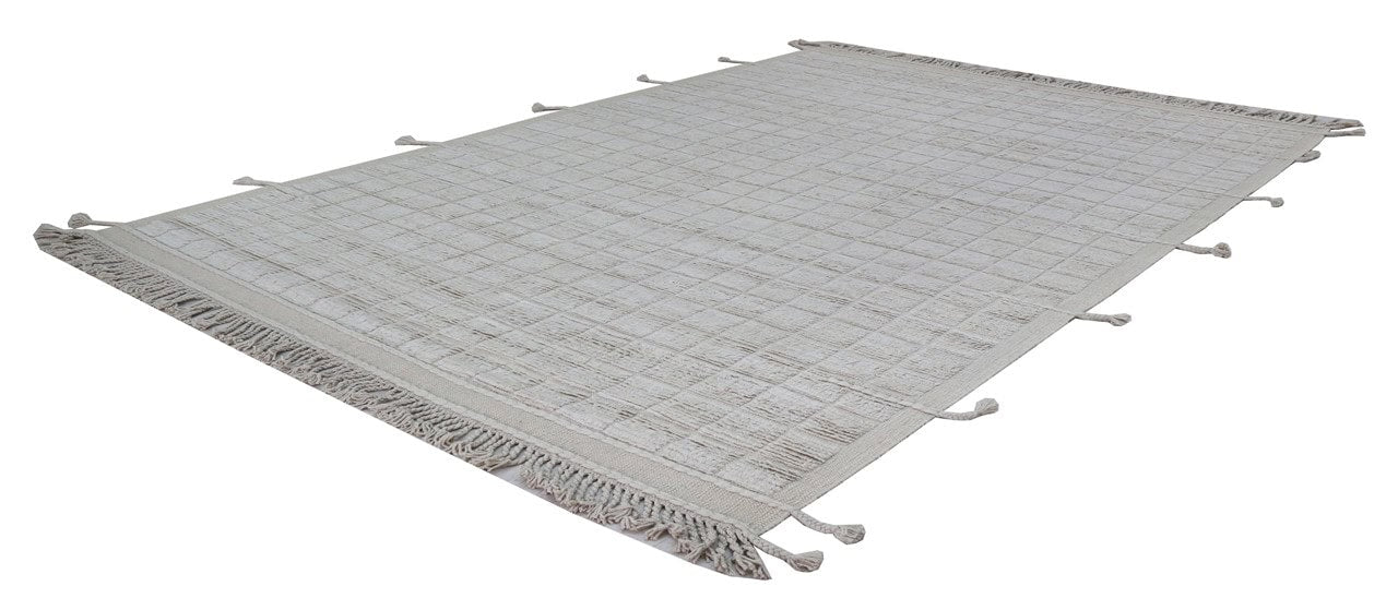 Modern design white Berber style carpet, handmade 298x204cm
