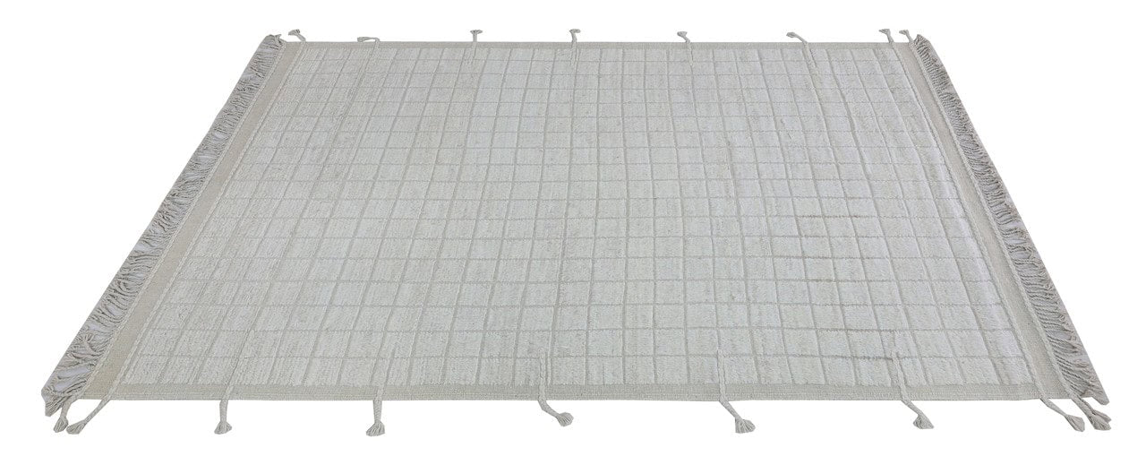 Modern design white Berber style carpet, handmade 298x204cm