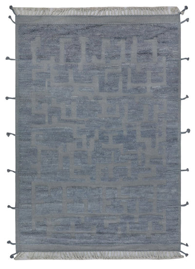 Tappeto design moderno blu stile berbero, fatto a mano 297x211cm - CarpetLiving