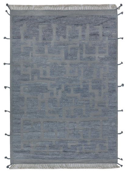 Tappeto design moderno blu stile berbero, fatto a mano 297x211cm
