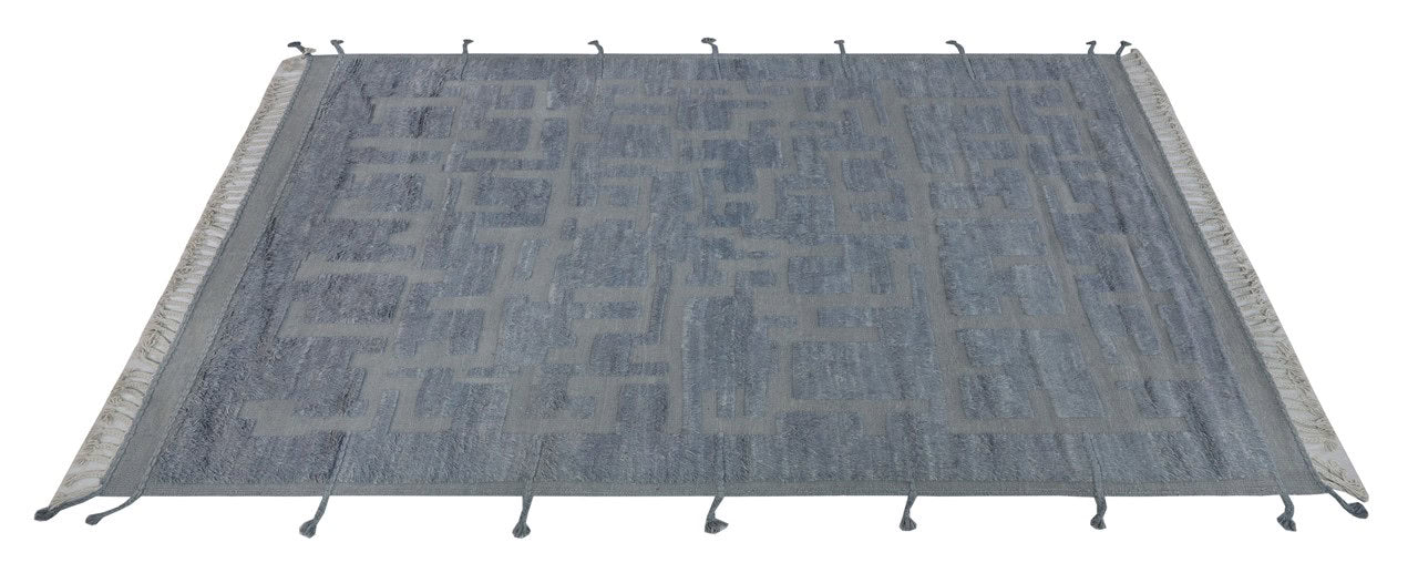 Tappeto design moderno blu stile berbero, fatto a mano 297x211cm