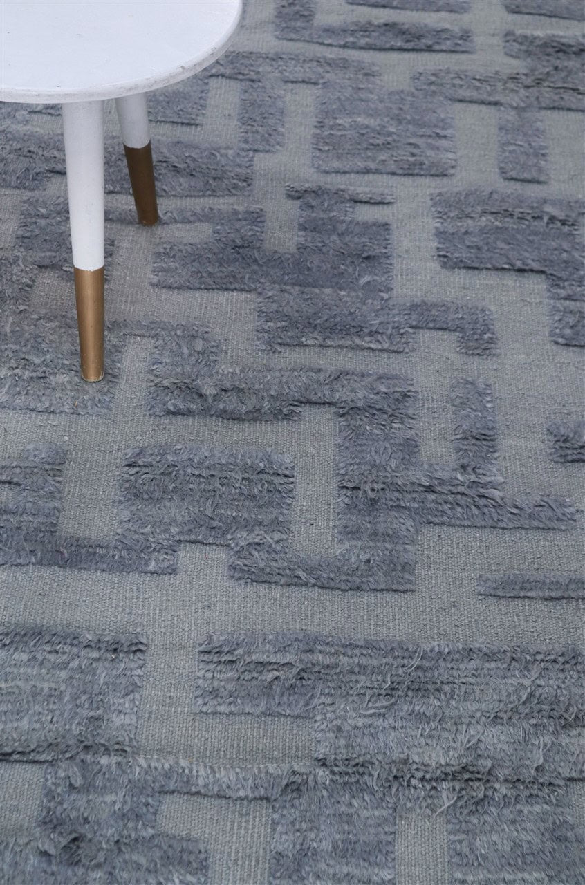 Tappeto design moderno blu stile berbero, fatto a mano 297x211cm