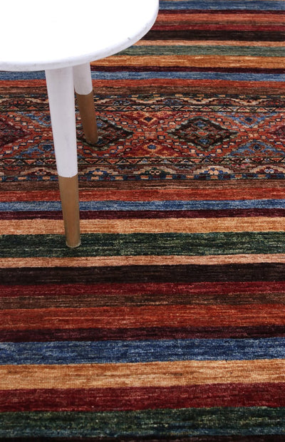 Tappeto passatoia Afghan multicolore in lana, fatto a mano 337x82cm - CarpetLiving