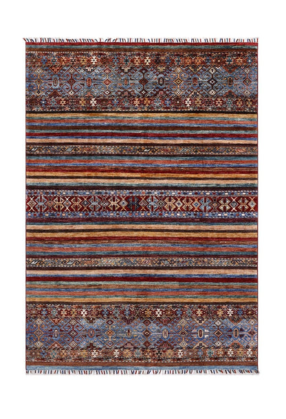 Afghan wool carpet multi, handmade 240x174cm