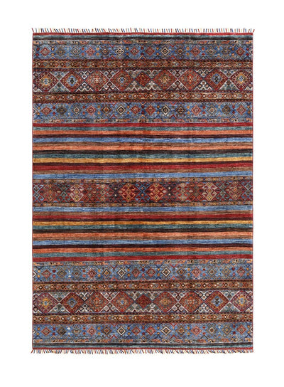 Tappeto Afghan multicolore in lana, fatto a mano 244x172cm - CarpetLiving