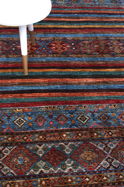 Tappeto Afghan multicolore in lana, fatto a mano 244x172cm - CarpetLiving