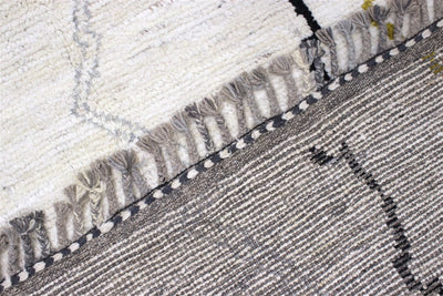 Tappeto design moderno bianco stile berbero, fatto a mano 207x157cm