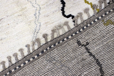 Tappeto design moderno bianco stile berbero, fatto a mano 213x154cm
