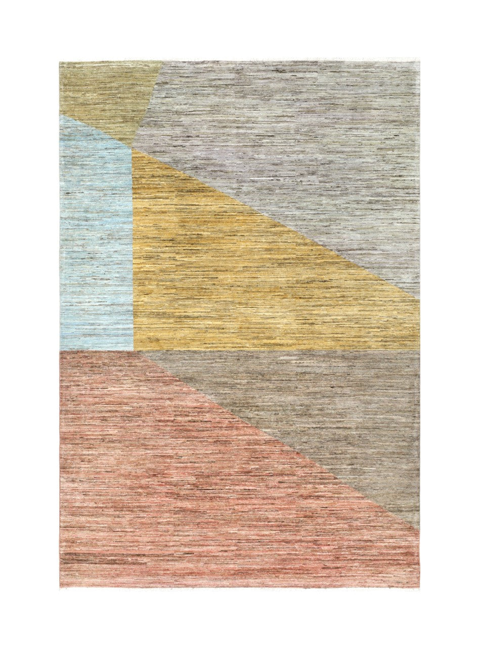 Handmade Modern Wool Rug, Geometric Design, 235x161cm