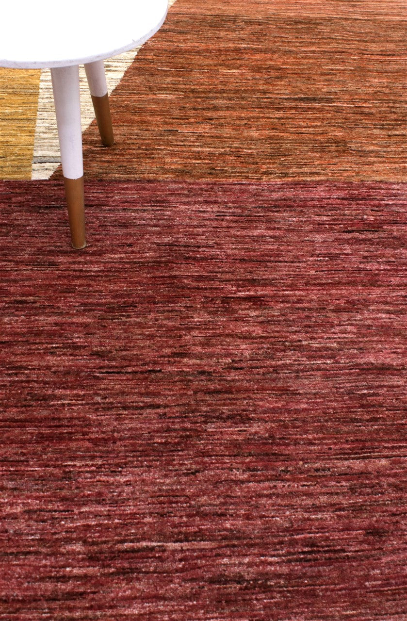 Handmade Modern Wool Rug, Geometric Design, 228x159cm