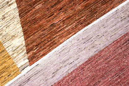Handmade Modern Wool Rug, Geometric Design, 228x159cm