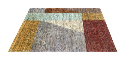 Handmade Modern Wool Rug, Geometric Design, 228x161cm