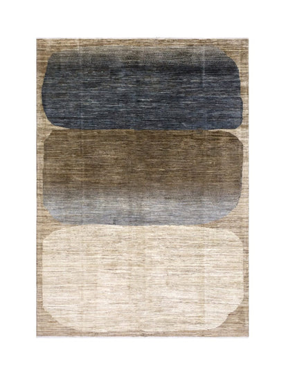 Modern design wool carpet, handmade, multi, 227x167cm