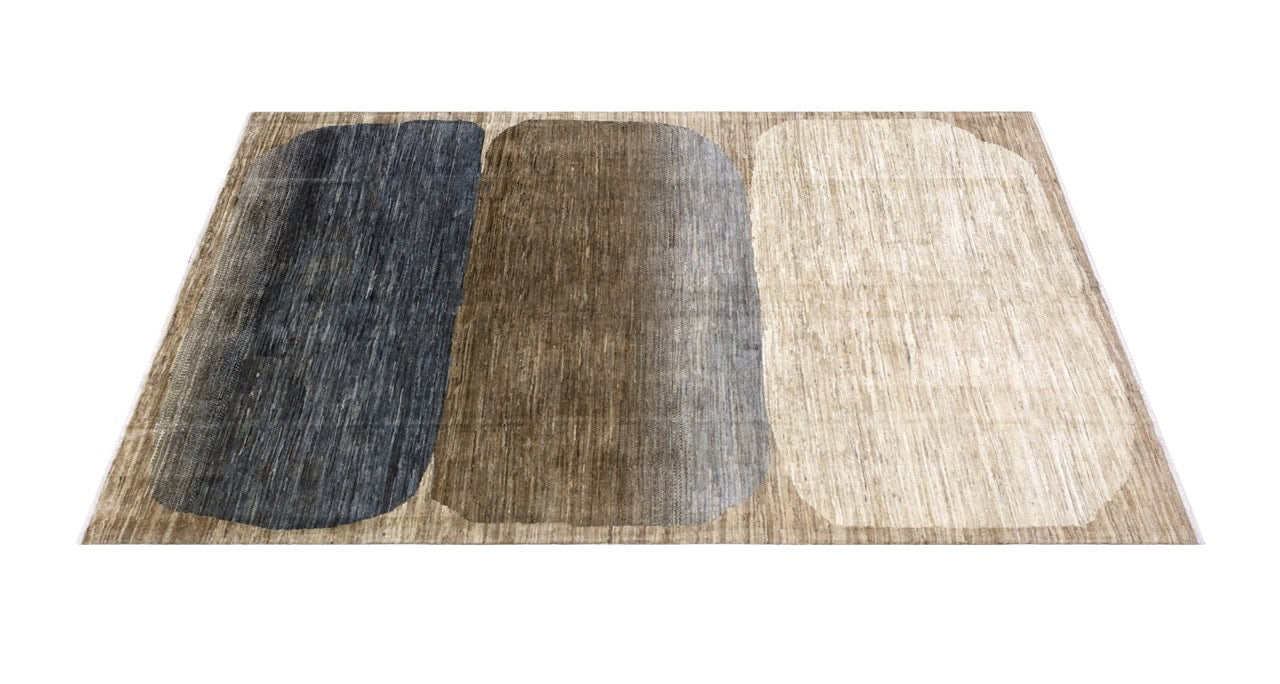 Modern design wool carpet, handmade, multi, 227x167cm