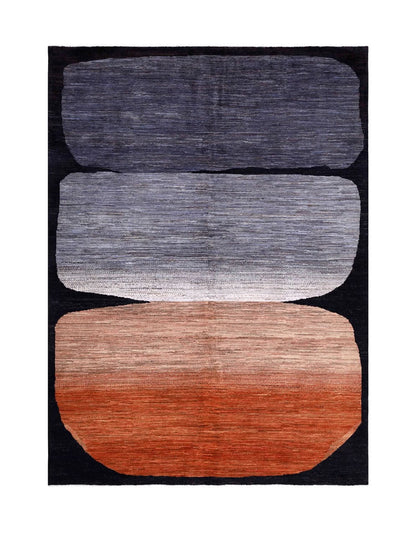 Modern design wool carpet, handmade, multi, 227x170cm