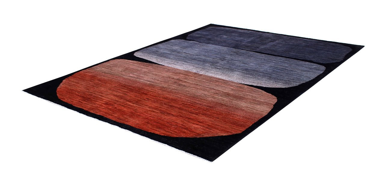 Modern design wool carpet, handmade, multi, 227x170cm