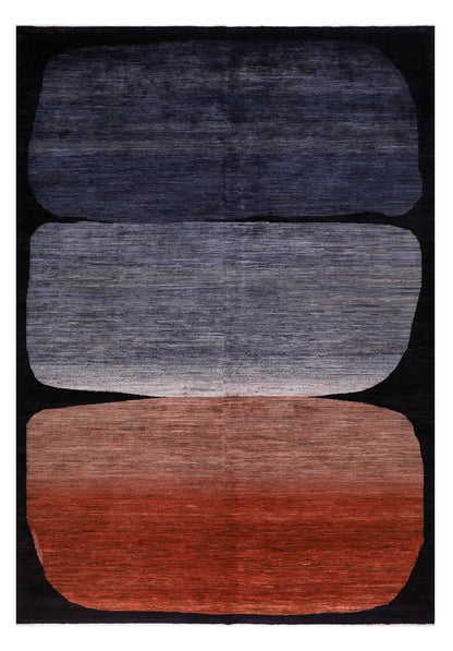 Modern design wool carpet, handmade, multi, 236x173cm