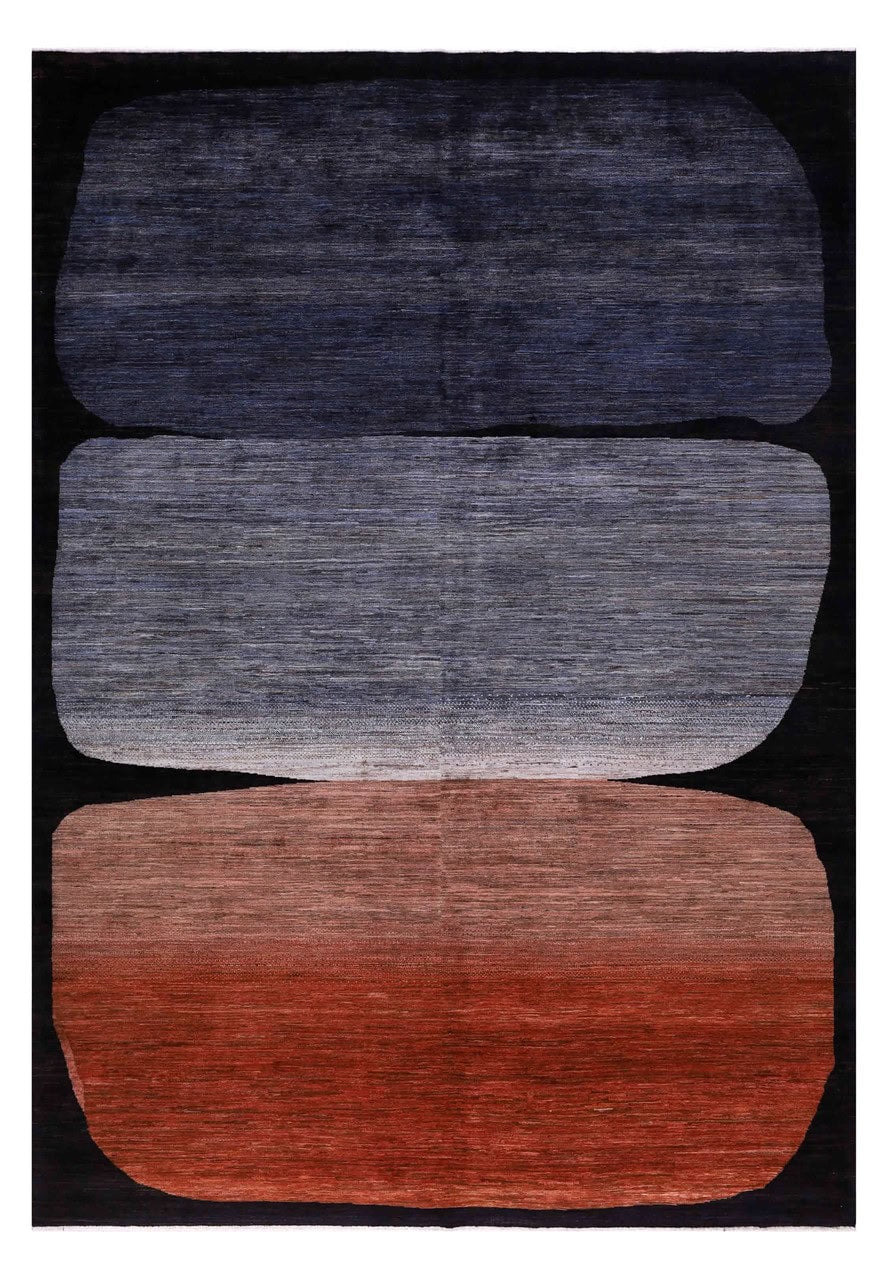 Modern design wool carpet, handmade, multi, 236x173cm