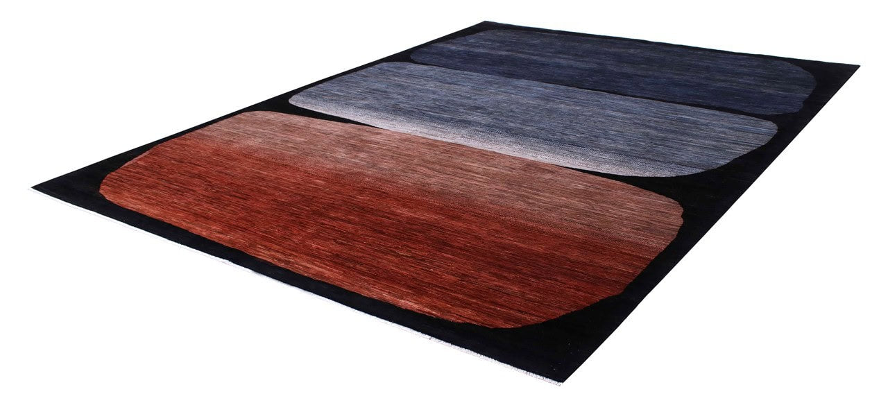 Modern design wool carpet, handmade, multi, 236x173cm